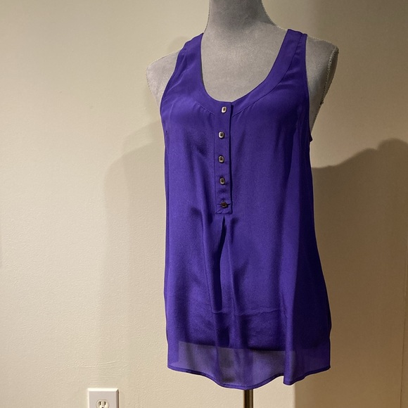 Odille Tops - Odille Anthropologie Purple Racerback Silk Top Size 2